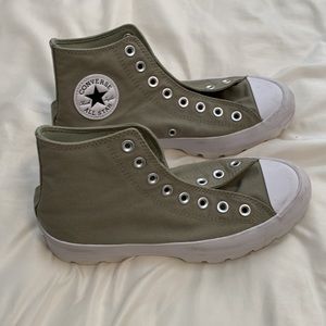 green platform converse/ lugged